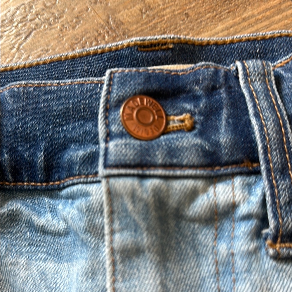 Denim Patchwork Mini Skirt Madewell 25 - image 3